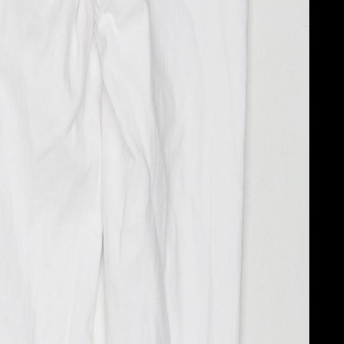 Jeans Womens White Cotton Skinny Jeans Size 8 L24 in Regular Zip
