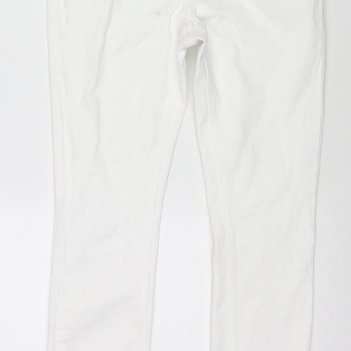 NEXT Womens White Cotton Skinny Jeans Size 30 in L27 in Slim Zip