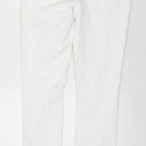 NEXT Womens White Cotton Skinny Jeans Size 30 in L27 in Slim Zip