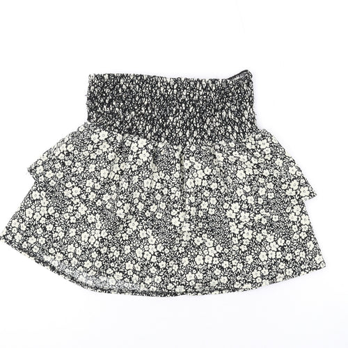 Zara Girls Beige Floral Polyester Skater Skort Size 11-12 Years Regular Pull On