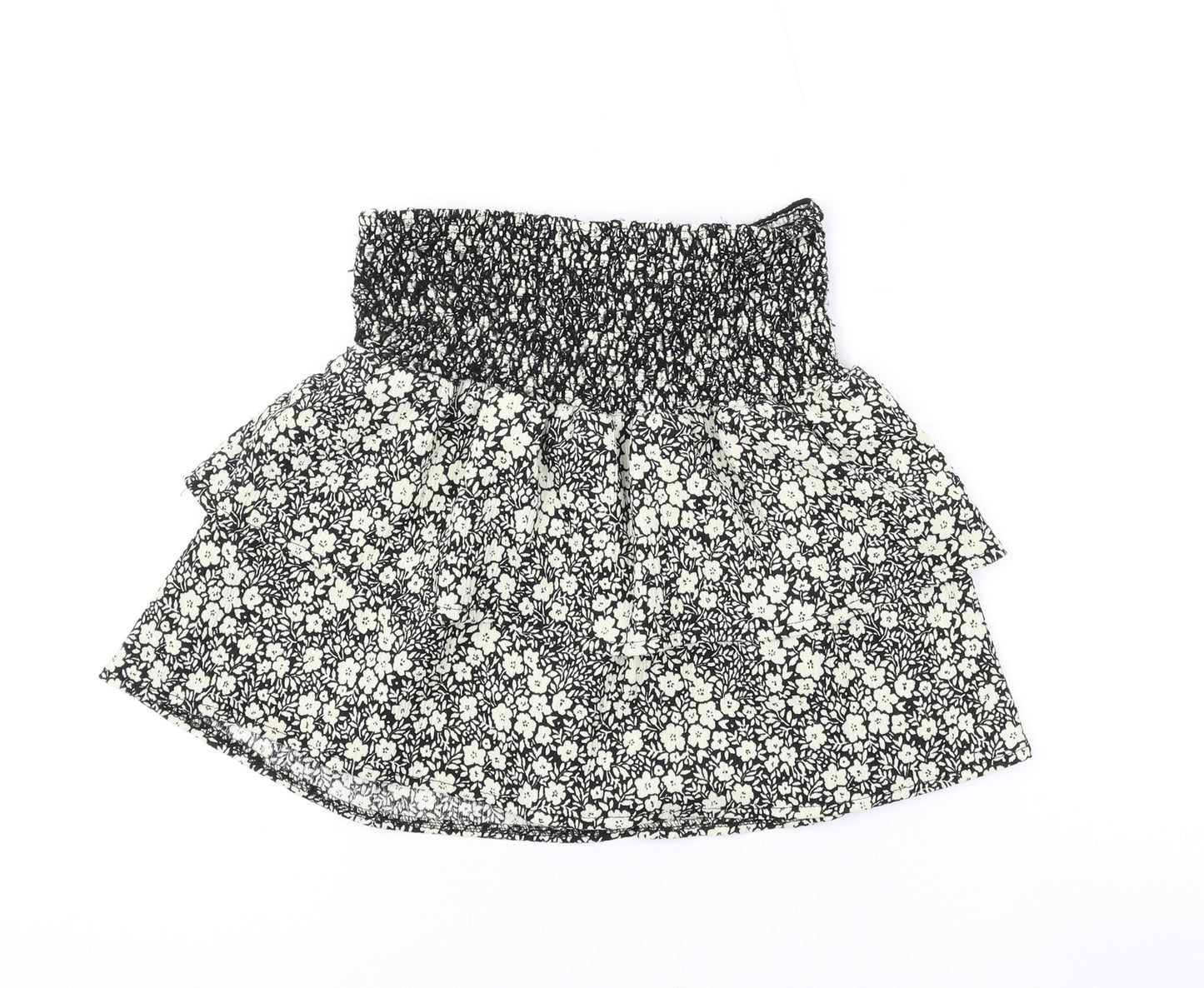 Zara Girls Beige Floral Polyester Skater Skort Size 11-12 Years Regular Pull On