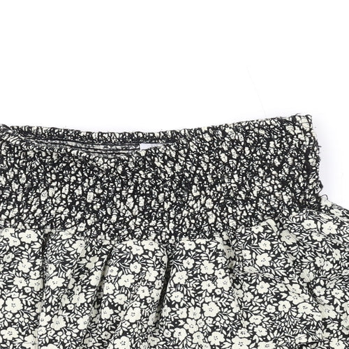 Zara Girls Beige Floral Polyester Skater Skort Size 11-12 Years Regular Pull On