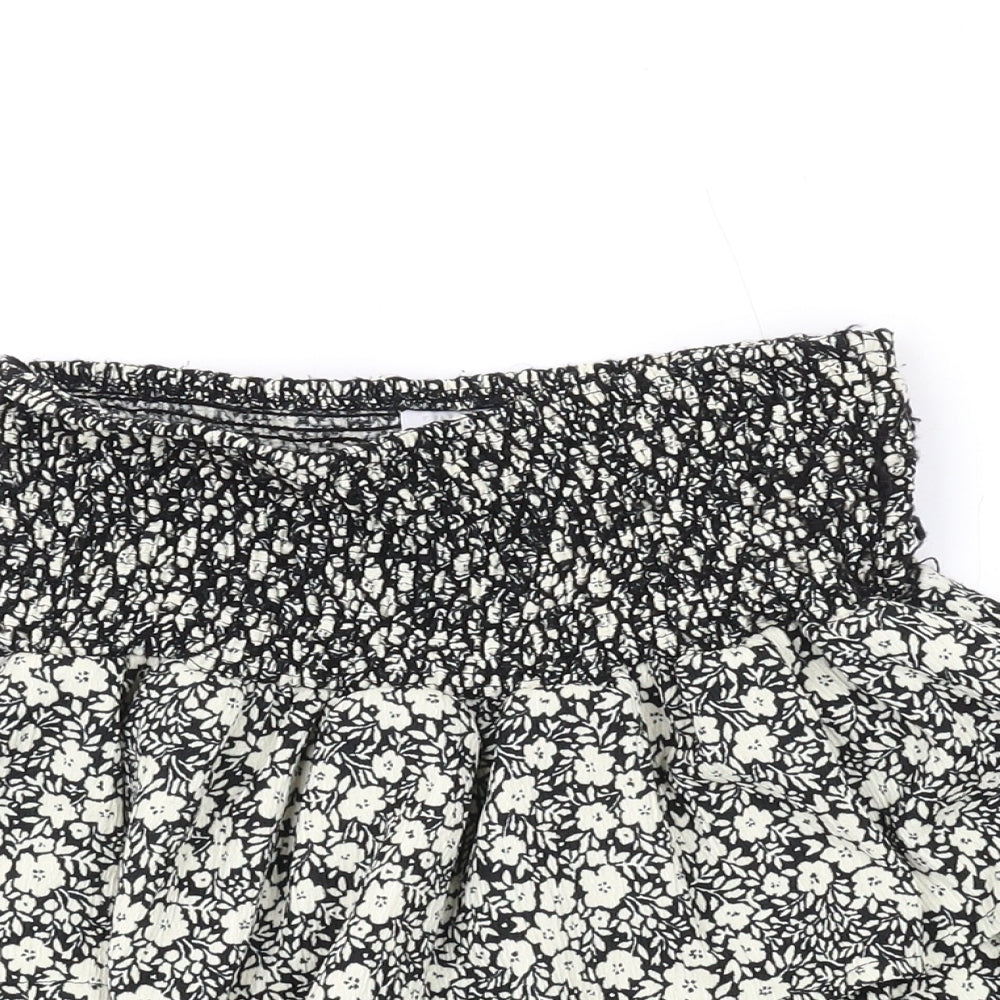Zara Girls Beige Floral Polyester Skater Skort Size 11-12 Years Regular Pull On