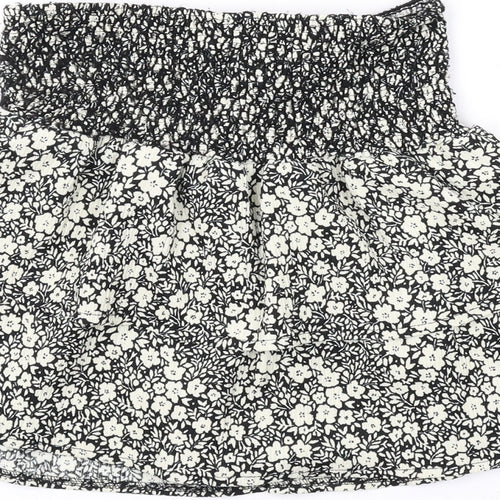 Zara Girls Beige Floral Polyester Skater Skort Size 11-12 Years Regular Pull On