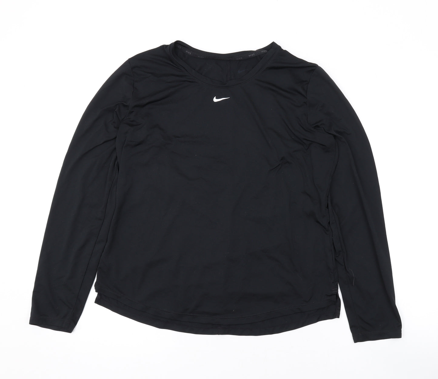 Nike Womens Black Polyester Basic Casual Size L Round Neck Pullover