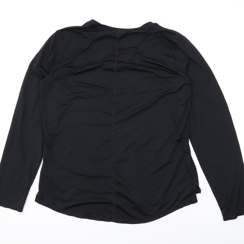 Nike Womens Black Polyester Basic Casual Size L Round Neck Pullover