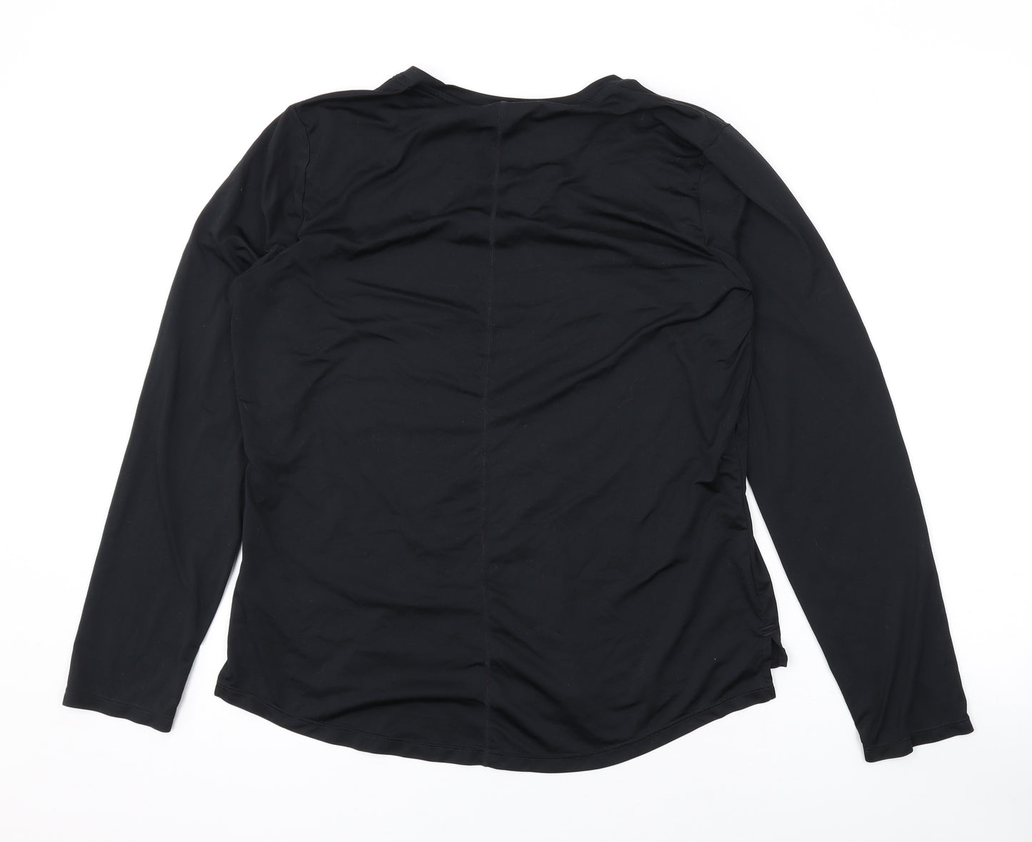 Nike Womens Black Polyester Basic Casual Size L Round Neck Pullover