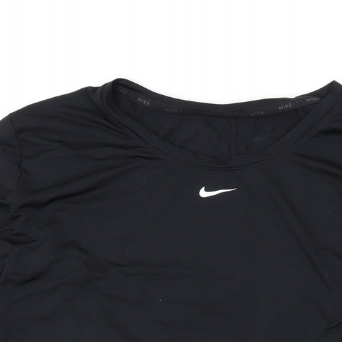 Nike Womens Black Polyester Basic Casual Size L Round Neck Pullover