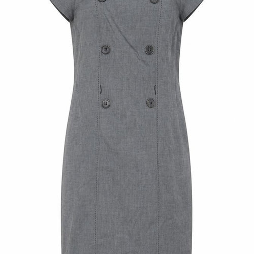 Debenhams Womens Grey Polyester Pencil Dress Size 14 Square Neck Zip