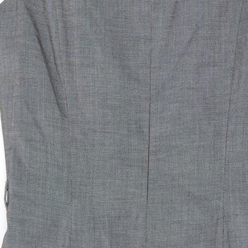 Debenhams Womens Grey Polyester Pencil Dress Size 14 Square Neck Zip