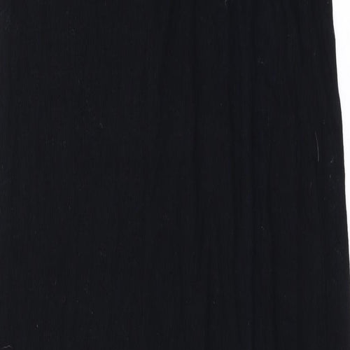 Topshop Womens Black Viscose Maxi Size S Round Neck