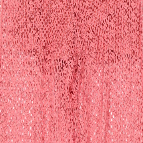 Zara Womens Pink Polyester Trousers Size S L31 in Regular