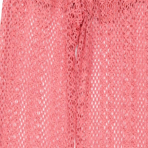 Zara Womens Pink Polyester Trousers Size S L31 in Regular