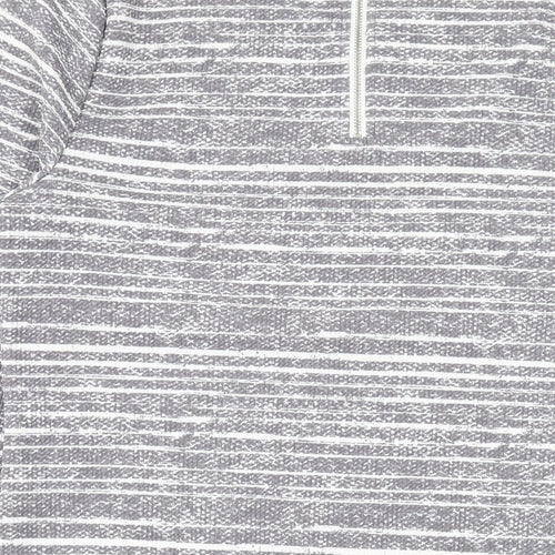 Marks and Spencer Womens Grey Striped Polyester Bodycon Size 12 Round Neck Zip