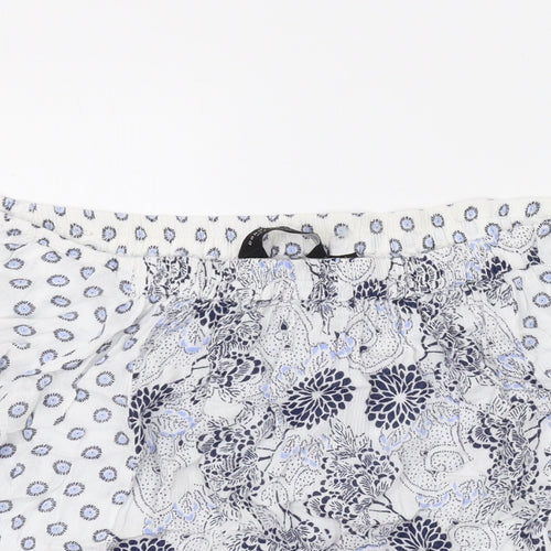 Dorothy Perkins Womens White Geometric Polyester Basic Blouse Size 12 Off the Shoulder