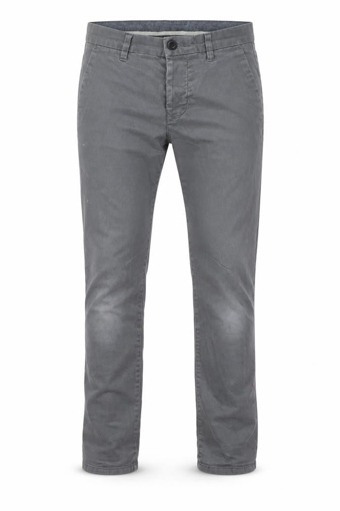 NEXT Mens Grey Cotton Chino Trousers Size 28 in L28 in Regular Button