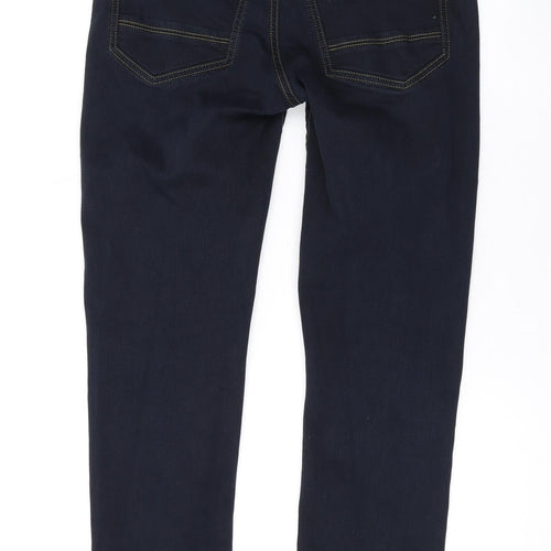 River Island Mens Blue Cotton Straight Jeans Size 28 in L26 in Regular Button