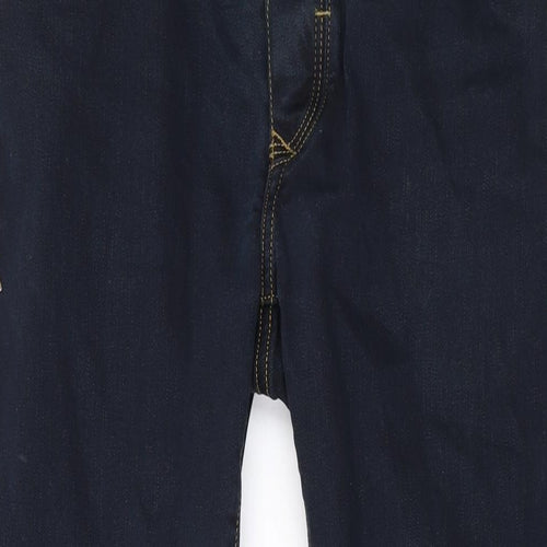 River Island Mens Blue Cotton Straight Jeans Size 28 in L26 in Regular Button
