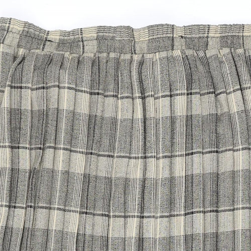 C&A Womens Brown Plaid Polyester Pleated Skirt Size 22