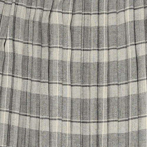 C&A Womens Brown Plaid Polyester Pleated Skirt Size 22