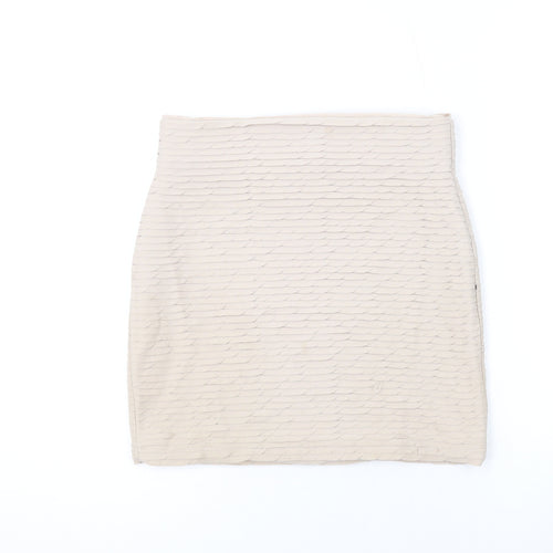 Miss Selfridge Womens Beige Polyester Bandage Skirt Size 8