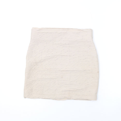 Miss Selfridge Womens Beige Polyester Bandage Skirt Size 8