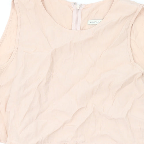 River Island Womens Pink Viscose Playsuit One-Piece Size 8 Zip