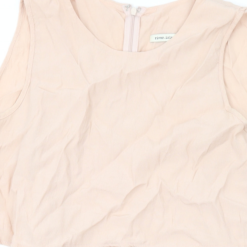 River Island Womens Pink Viscose Playsuit One-Piece Size 8 Zip