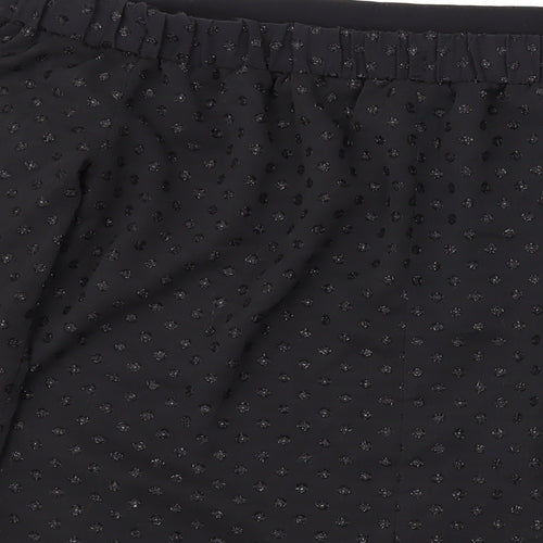 Oasis Womens Black Polka Dot Polyester Basic Blouse Size 8 Off the Shoulder - Sparkle