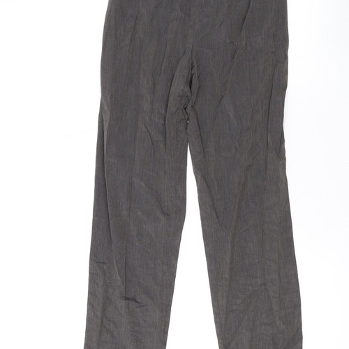 Wallis Womens Grey Polyester Trousers Size 8 L26 in Regular Zip
