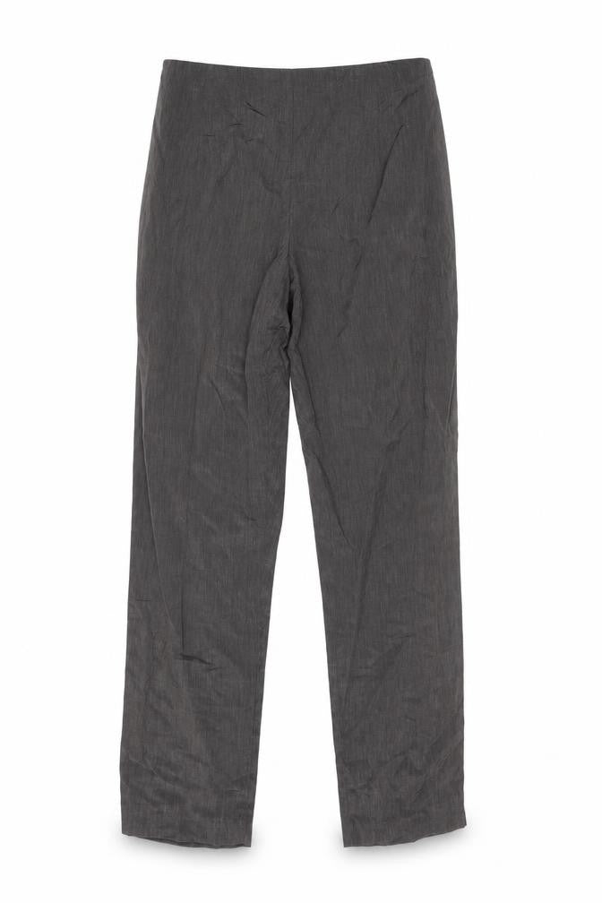 Front view of Wallis women’s grey polyester trousers, size UK 8, 26-inch leg regular zip