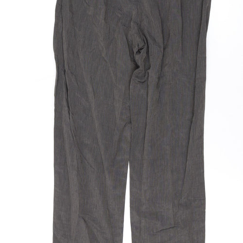 Wallis Womens Grey Polyester Trousers Size 8 L26 in Regular Zip