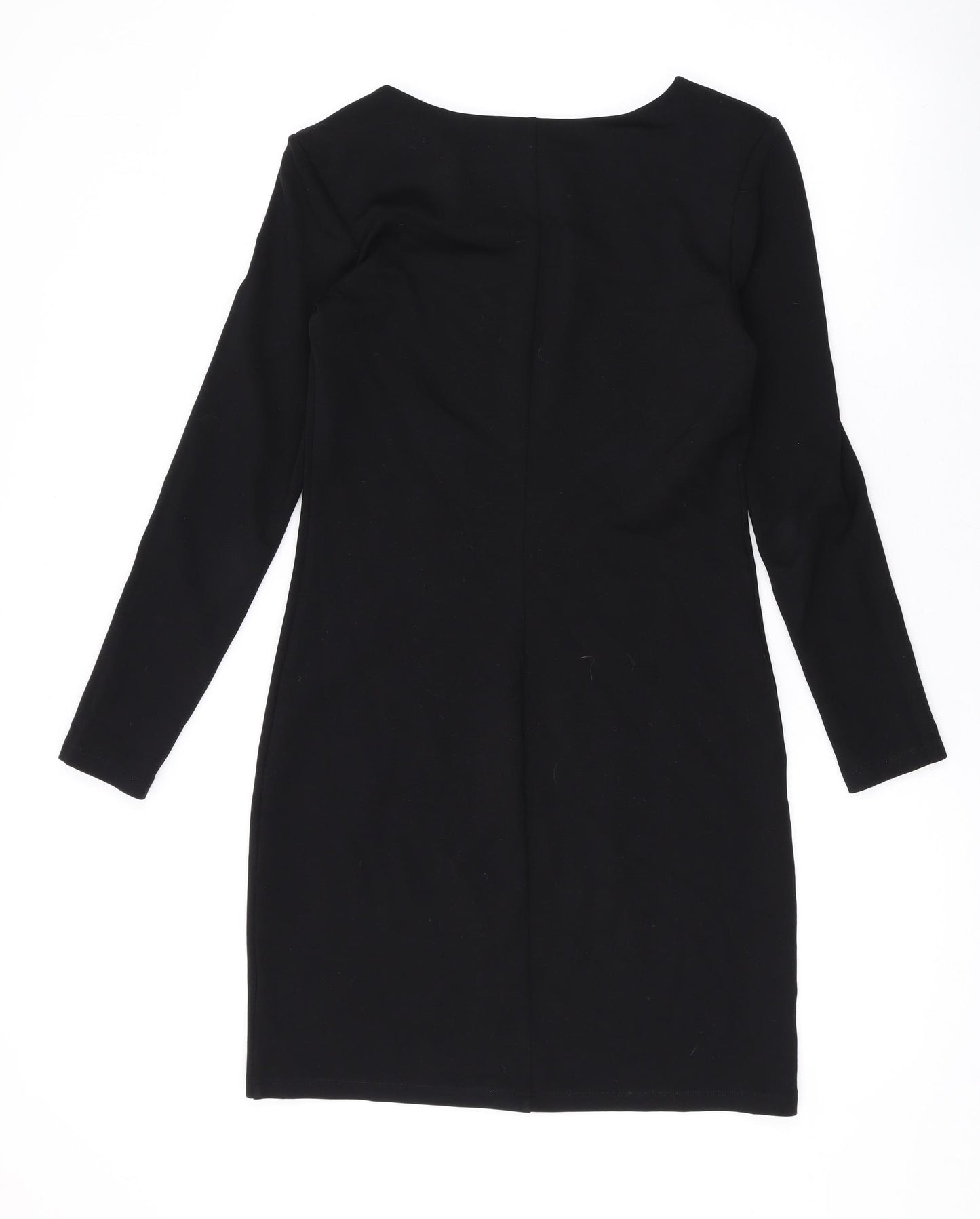 H&M Womens Black Viscose Bodycon Size S Round Neck Pullover