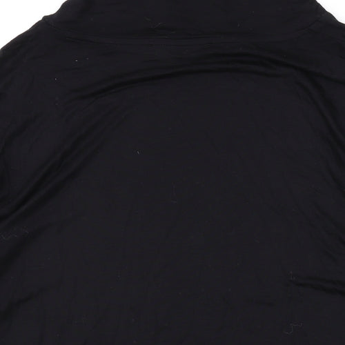Marks and Spencer Womens Black Viscose Basic Blouse Size 16 Roll Neck