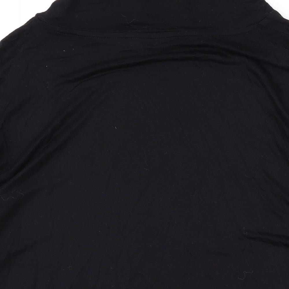 Marks and Spencer Womens Black Viscose Basic Blouse Size 16 Roll Neck