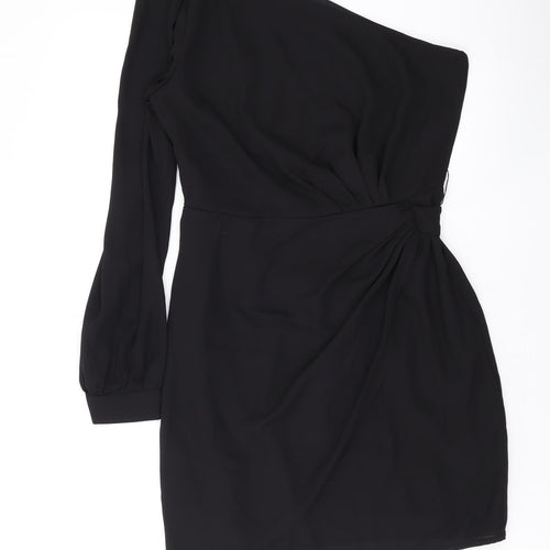 Only Womens Black Polyester Mini Size S Off the Shoulder Zip