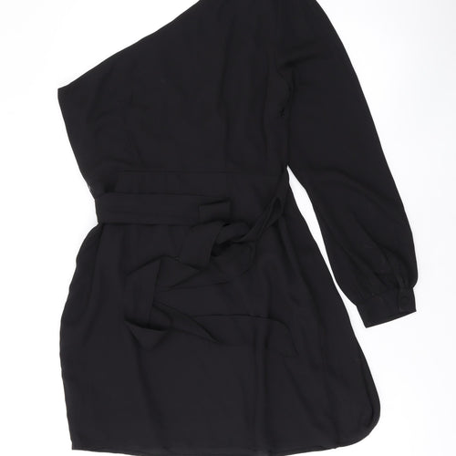 Only Womens Black Polyester Mini Size S Off the Shoulder Zip