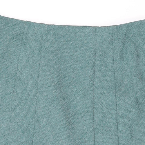 EWM Womens Green Polyester Swing Skirt Size 16 Zip