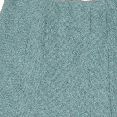 EWM Womens Green Polyester Swing Skirt Size 16 Zip