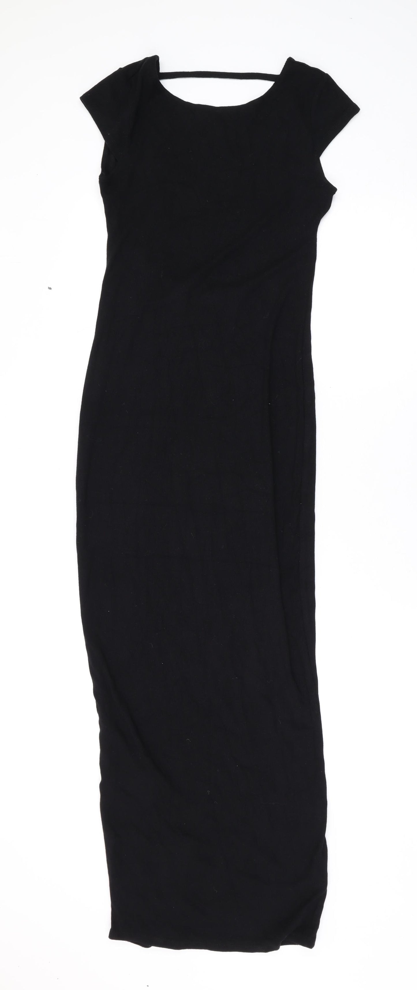Garage Womens Black Modal Maxi Size XS Round Neck Pullover - Backless