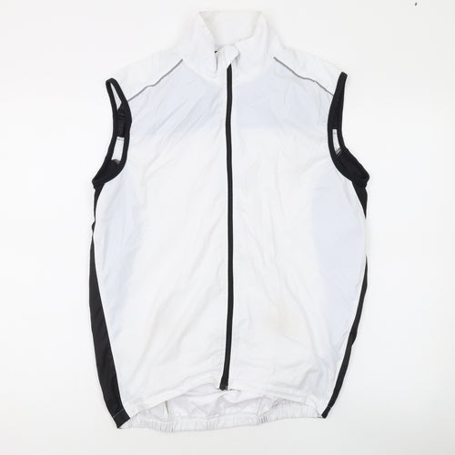FDX Mens White Gilet Jacket Size M Zip