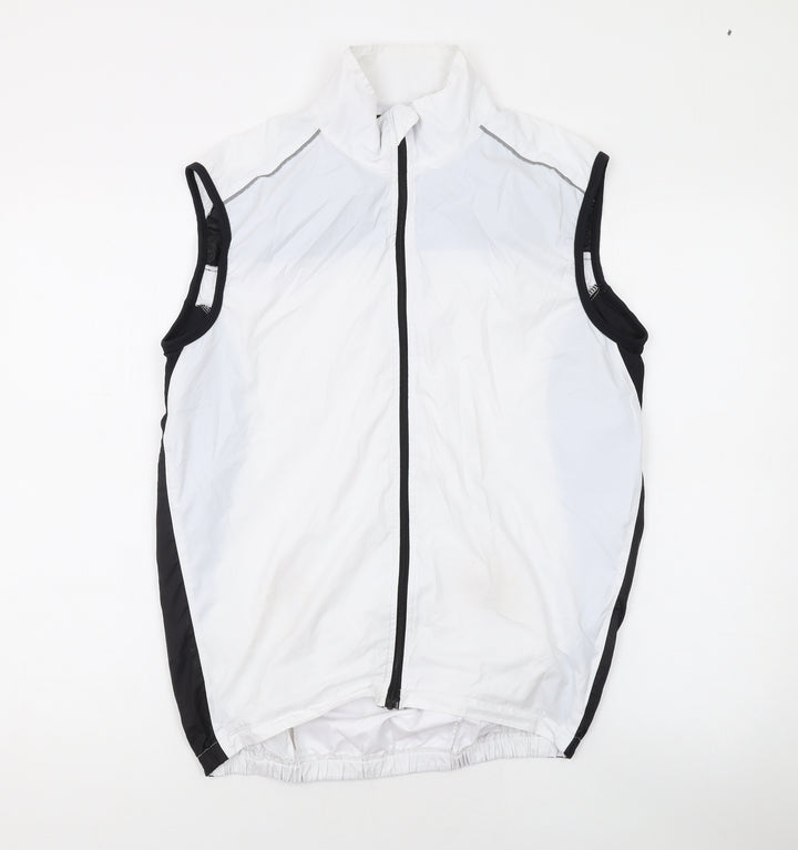 FDX Mens White Gilet Jacket Size M Zip
