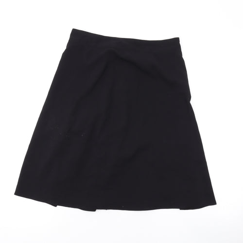 H&M Womens Black Polyester Skater Skirt Size 6 Zip