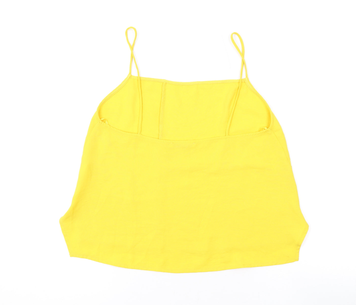 Zara Womens Yellow Polyester Camisole Tank Size S Square Neck