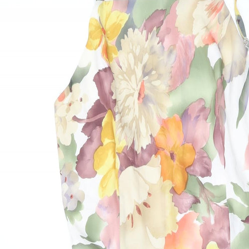 Love Womens Multicoloured Floral Polyester A-Line Size XS Square Neck Zip