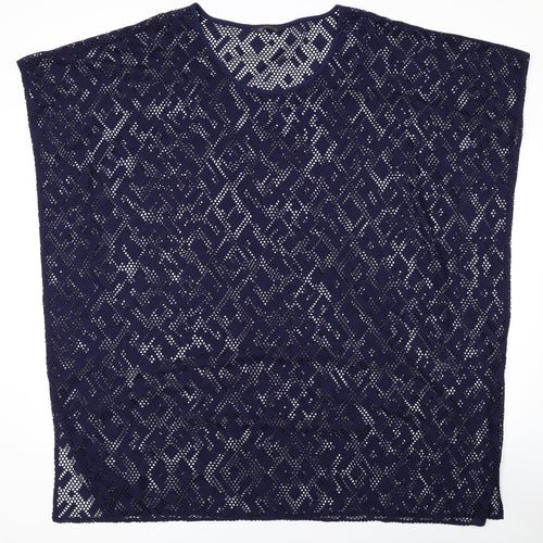 Marks and Spencer Womens Blue Geometric Polyester Cover Up Size 16