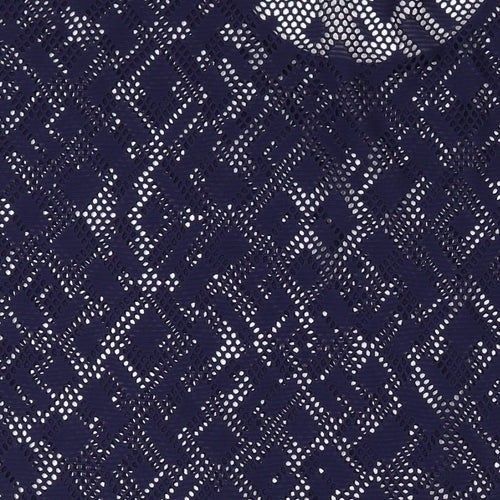 Marks and Spencer Womens Blue Geometric Polyester Cover Up Size 16