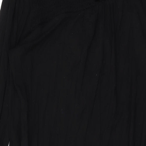 Dorothy Perkins Womens Black Viscose A-Line Size 14 Mock Neck Button