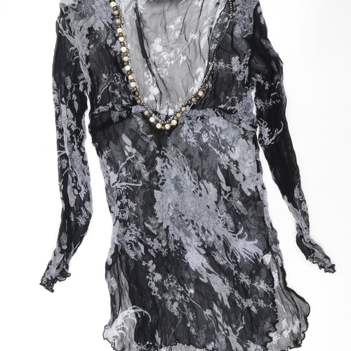 Lini Womens Black Flecked Polyester Cover Up Size M
