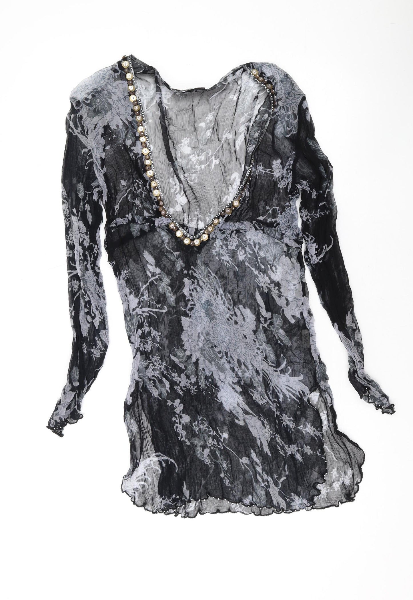 Lini Womens Black Flecked Polyester Cover Up Size M
